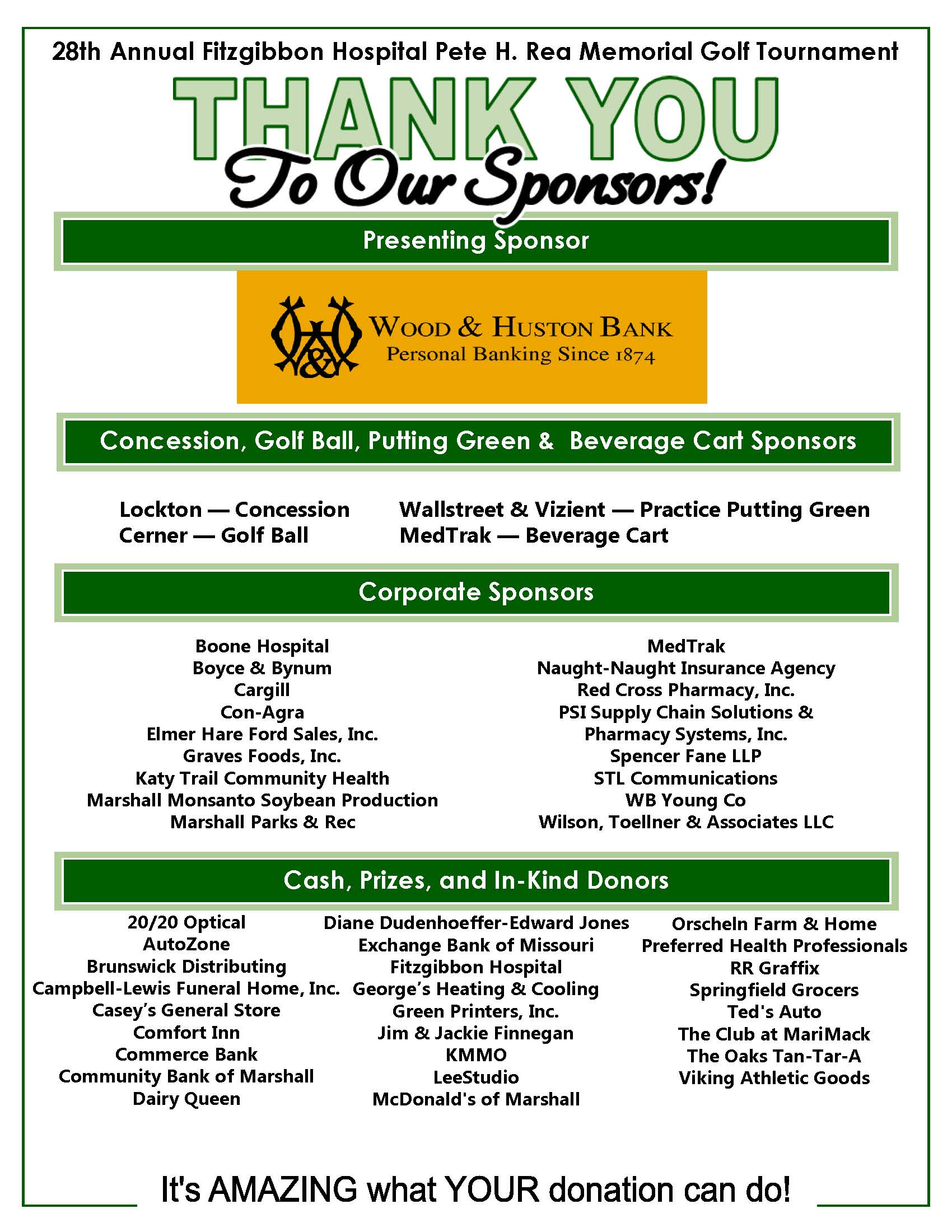 Fitzgibbon Hospital Pete H Rea Memorial Golf Tournament